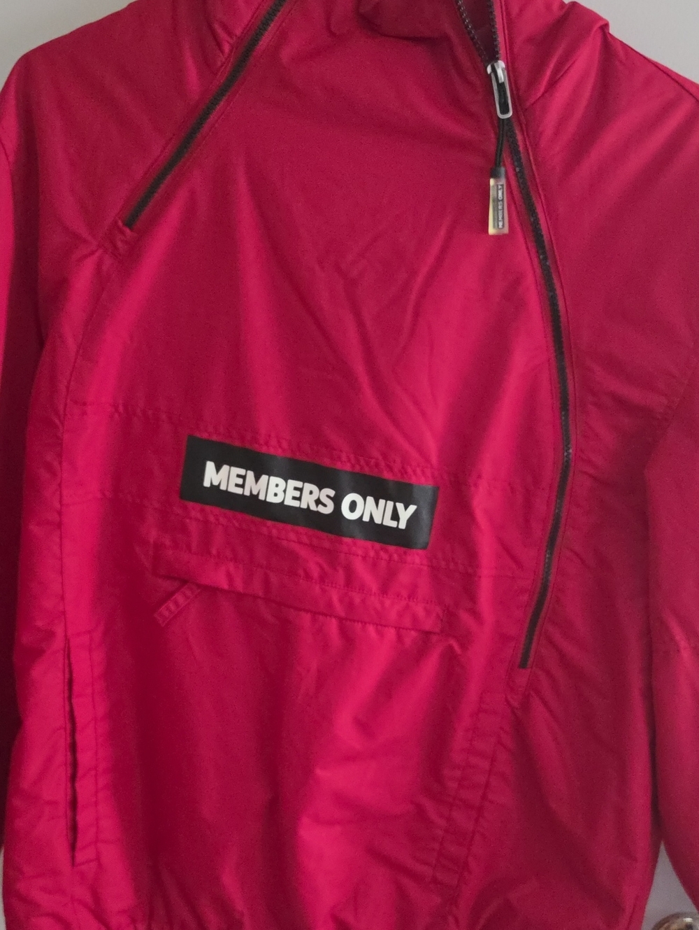 Members Only Men's Bright Red Pullover Anorak